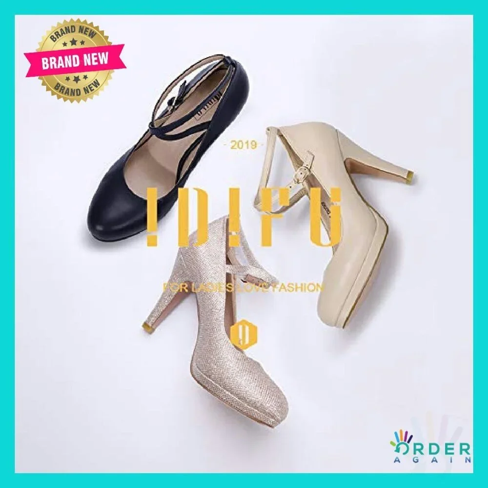 Vintage Platform Pumps Elegant Strappy Ankle Strap Heels Wedding Work